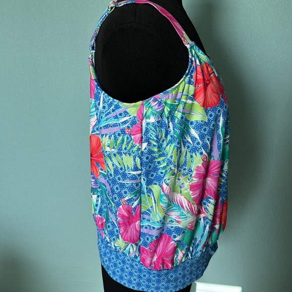 NWT Beach House tankini, tropical print. - Picture 4 of 4